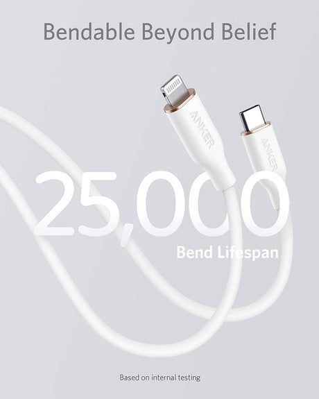 Anker <b>641</b> USB-C to Lightning Cable (Flow, 3 ft Silicone)
