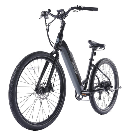 GoTrax Adult Transit 27.5" Step-Through Electric Hybrid Bike, Black - Certified Refurbished
