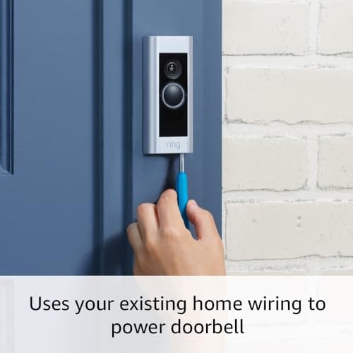 Ring Wired Doorbell Plus Smart Doorbell, 1080p HD, Color Night Vision, Dual-Band Wi-Fi, Satin Nickel - Certified Refurbished