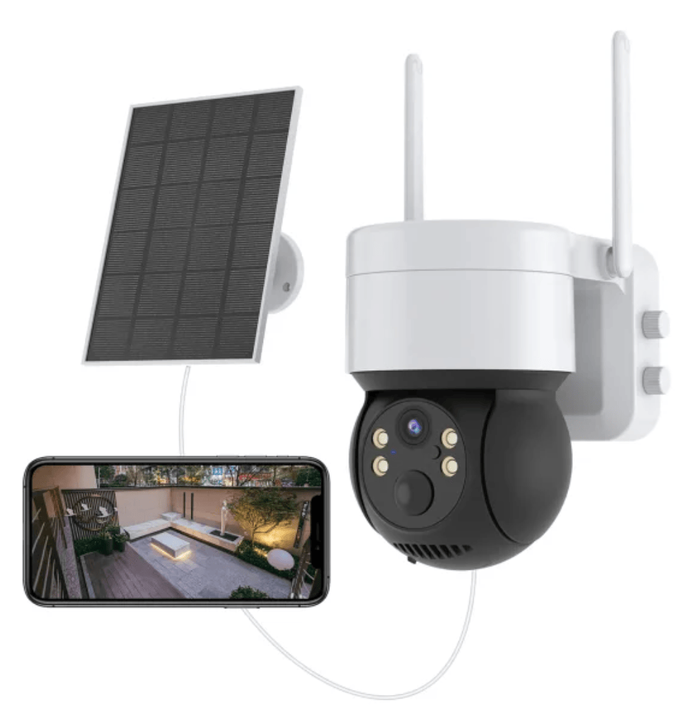 eco4life Wi-Fi 2304 x 1296 Smart Outdoor PTZ Security Camera with Solar Panel, SC-BIPC-3001