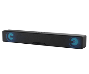 Supersonic 2.0-Channel 10-Watt-RMS 17.6-In. Portable Rechargeable Sound Bar with Bluetooth, HDMI/microSD/Aux, FM, Lights, Siri/Google Assistant