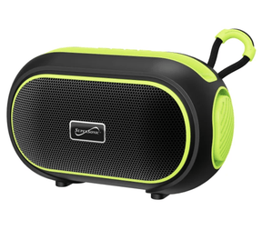 Supersonic 7-Watt-RMS VIBE!! DOCK Portable Bluetooth Rechargeable Speaker with Phone Holder, TWS, FM, USB/microSD Inputs, Strap, Green
