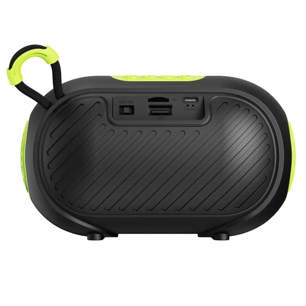 Supersonic 7-Watt-RMS VIBE!! DOCK Portable Bluetooth Rechargeable Speaker with Phone Holder, TWS, FM, USB/microSD Inputs, Strap, Green