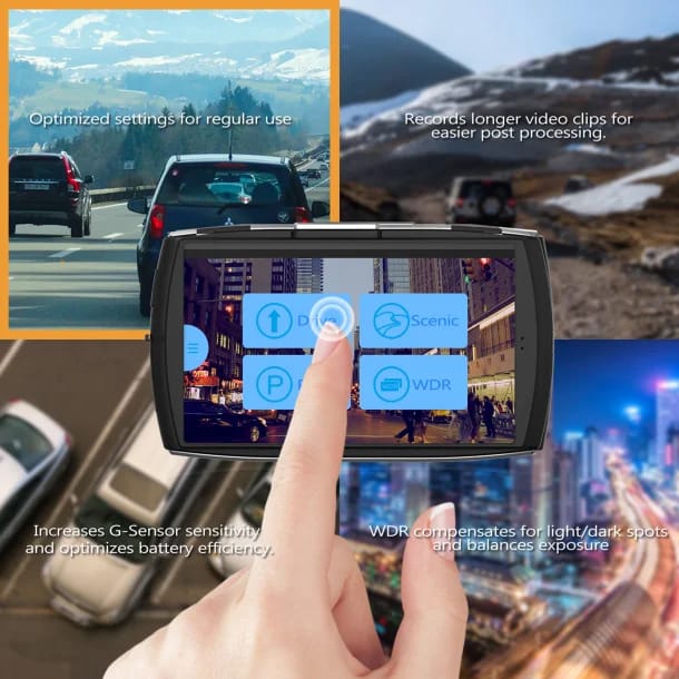 Z-Edge T4 Front and Rear 1080p Dash Camera with 4-In. Touch-Screen, Night Vision, and microSD Card
