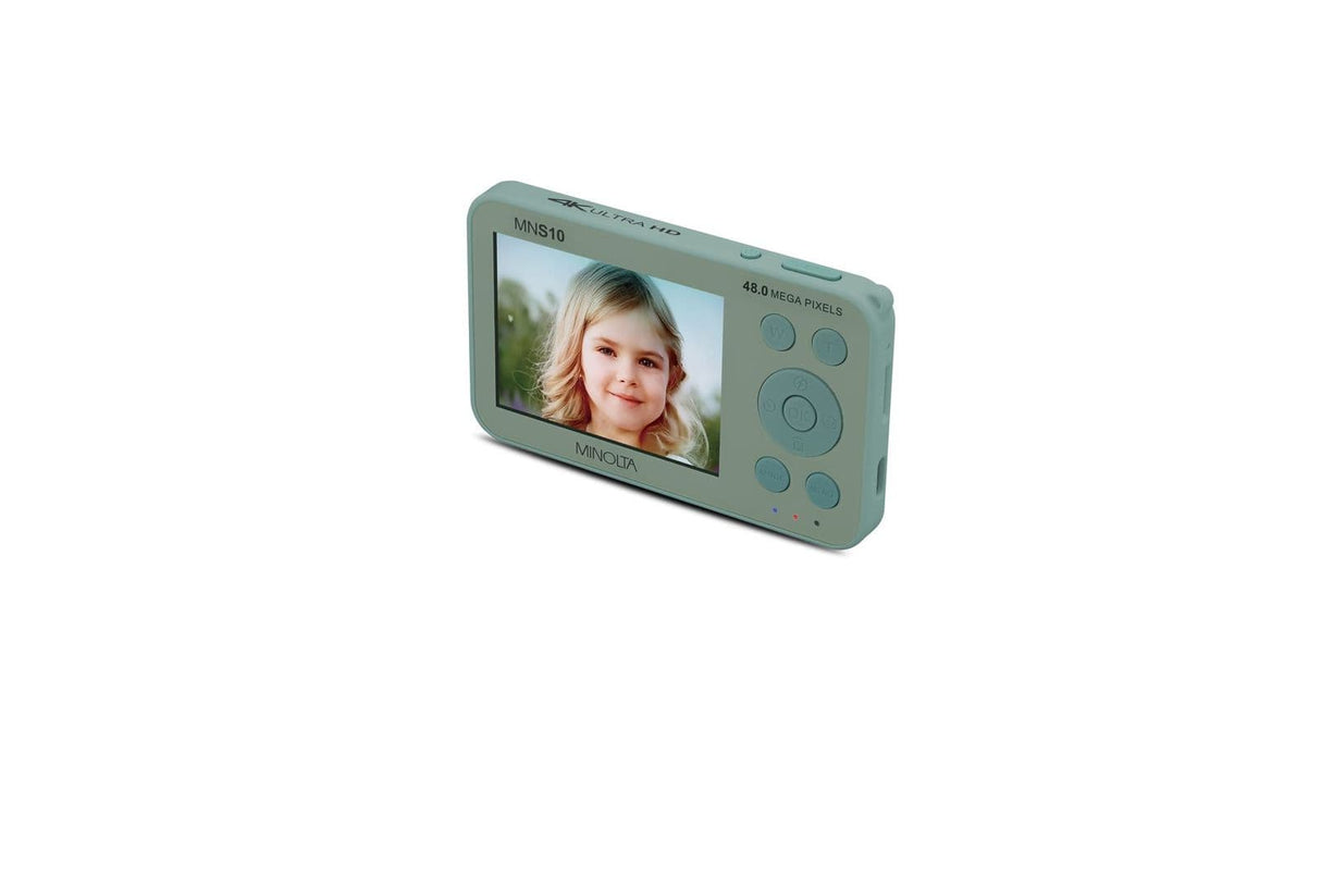 Minolta MNS10 Super Slim 48MP Digital Camera, 4K Ultra HD Video, AI Filters, Teal