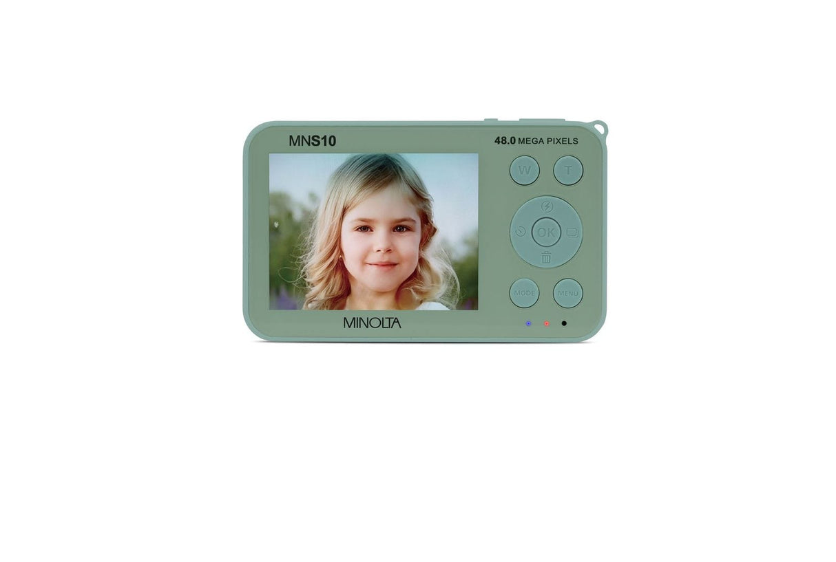 Minolta MNS10 Super Slim 48MP Digital Camera, 4K Ultra HD Video, AI Filters, Teal