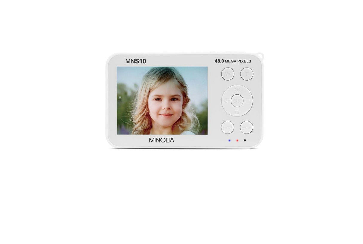 Minolta MNS10 Super Slim 48MP Digital Camera, 4K Ultra HD Video, AI Filters, White