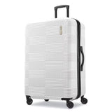 American Tourister NXT Hardside Large Checked Spinner Suitcase, White