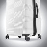 American Tourister NXT Hardside Large Checked Spinner Suitcase, White