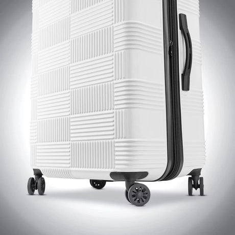 American Tourister NXT Hardside Large Checked Spinner Suitcase, White