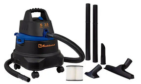 Koblenz WD 5 MA 5-Gallon Portable Wet/Dry Vacuum with Blower, Black and Blue