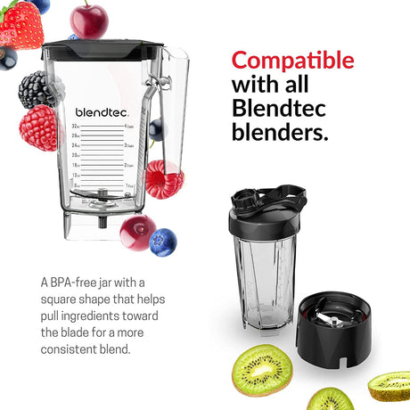 Blendtec FourSide Jar, 32 oz, Clear
