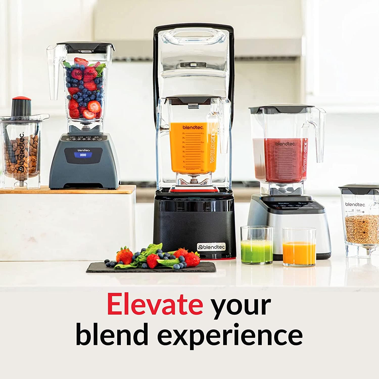 Blendtec 40-630-50 WildSide+ Jar 90oz volume, 36oz WetDry Five Sided Professional-Grade Blender Jar and Vented Latching Lid Clear