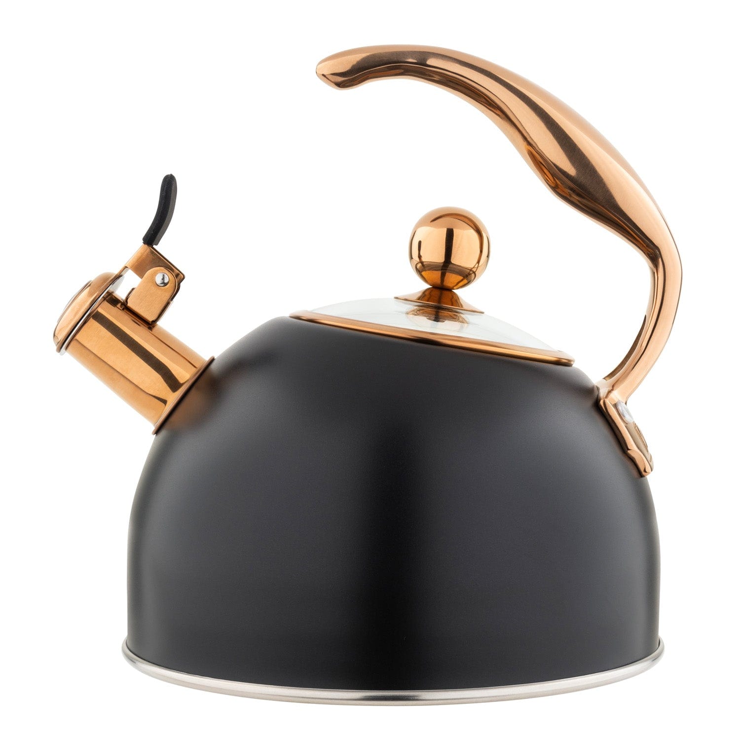 Viking 2.6-qt Stainless Steel Whistling Kettle with 3-Ply Base, Black & Copper