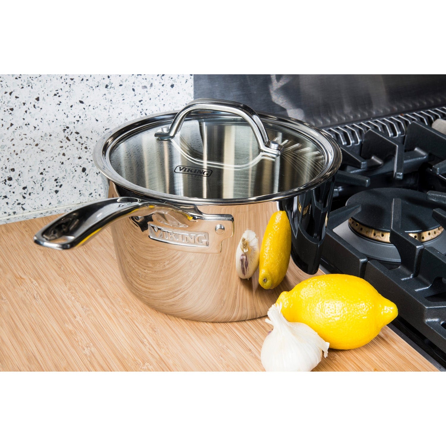 Viking Contemporary 3-Ply 3.4-qt Sauce Pan, Mirror Finish