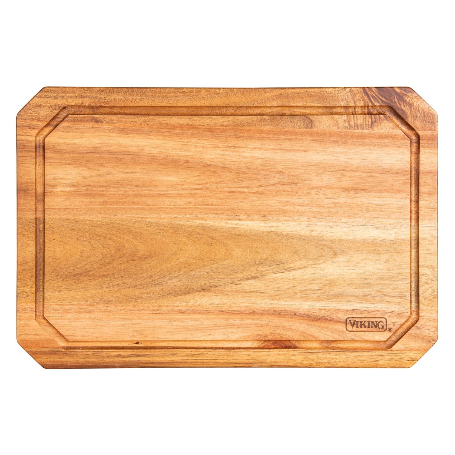 Viking Acacia Wood Carving Board With Juice Groove, 18" x 12" x 0.75"