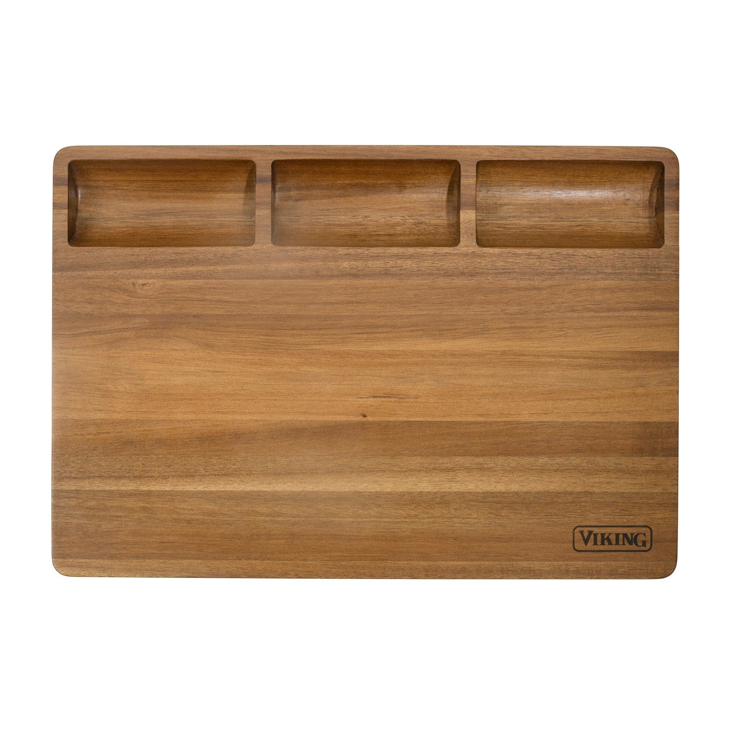 Viking Acacia 20" Reversible Butcher Block Prep and Carving Board, 20" x 14" x 1.58"