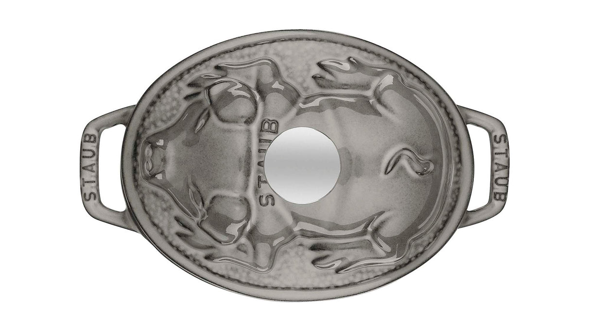 Staub Cast Iron 1-qt Pig Cocotte, Dutch Oven - Graphite Grey