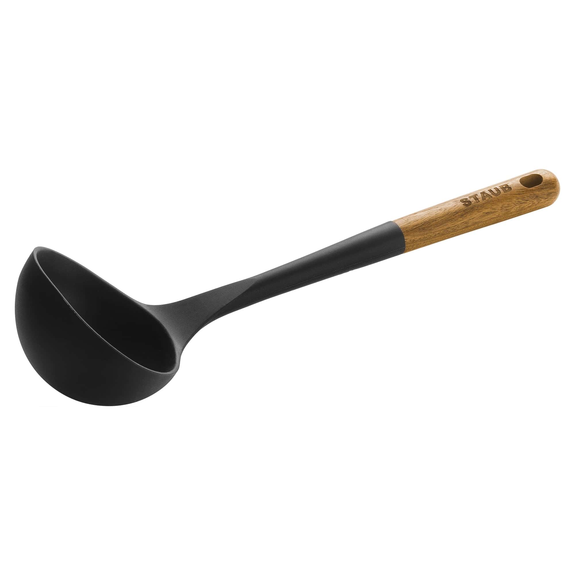 Staub Silicone Soup Ladle, BPA-Free Cooking Utensil with Wood Handle