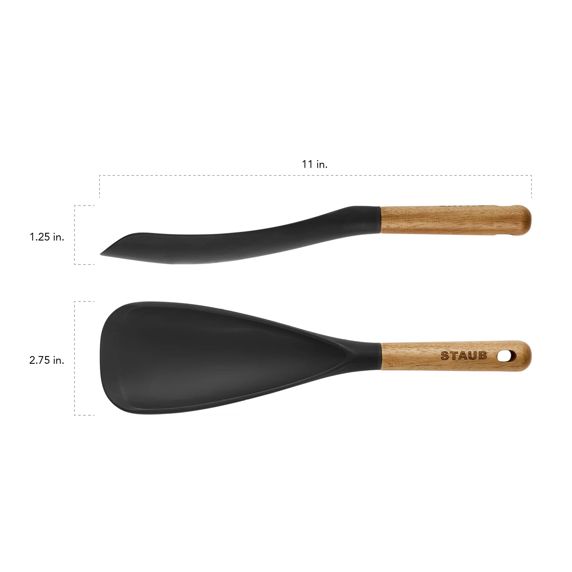 Staub Silicone with Wood Handle Cooking Utensil, Multi-function Spatula Spoon