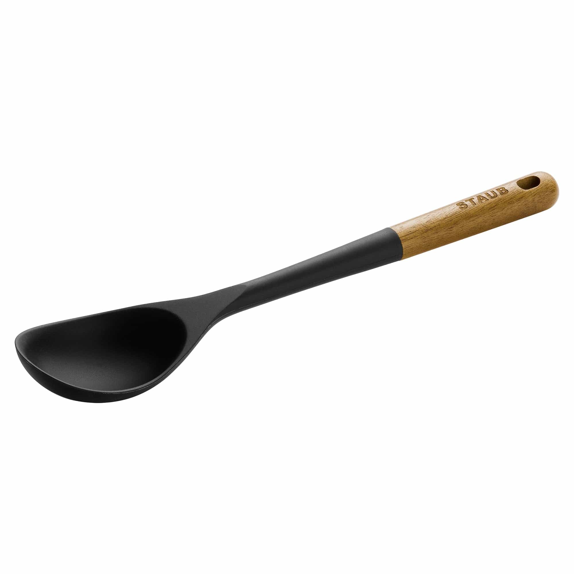 Staub Silicone Serving Spoon, BPA-Free Cooking Utensil with Wood Handle