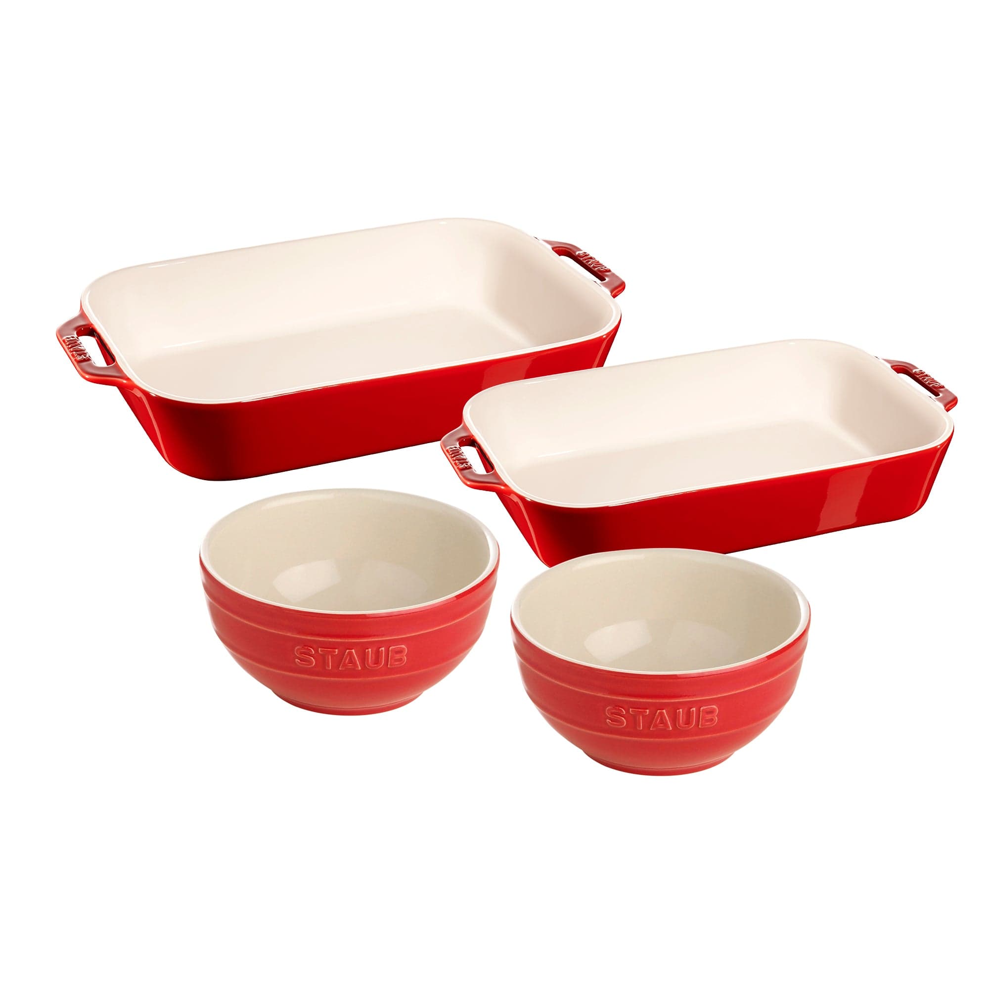 Staub Ceramic 4-pc Baking Dish Set - Cherry