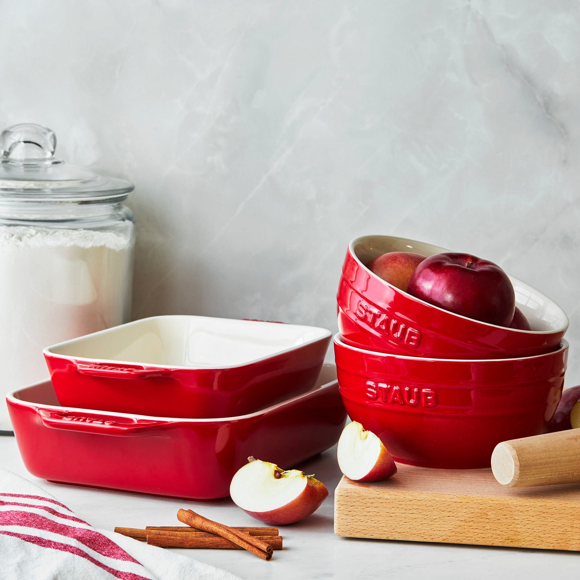 Staub Ceramic 4-pc Baking Dish Set - Cherry