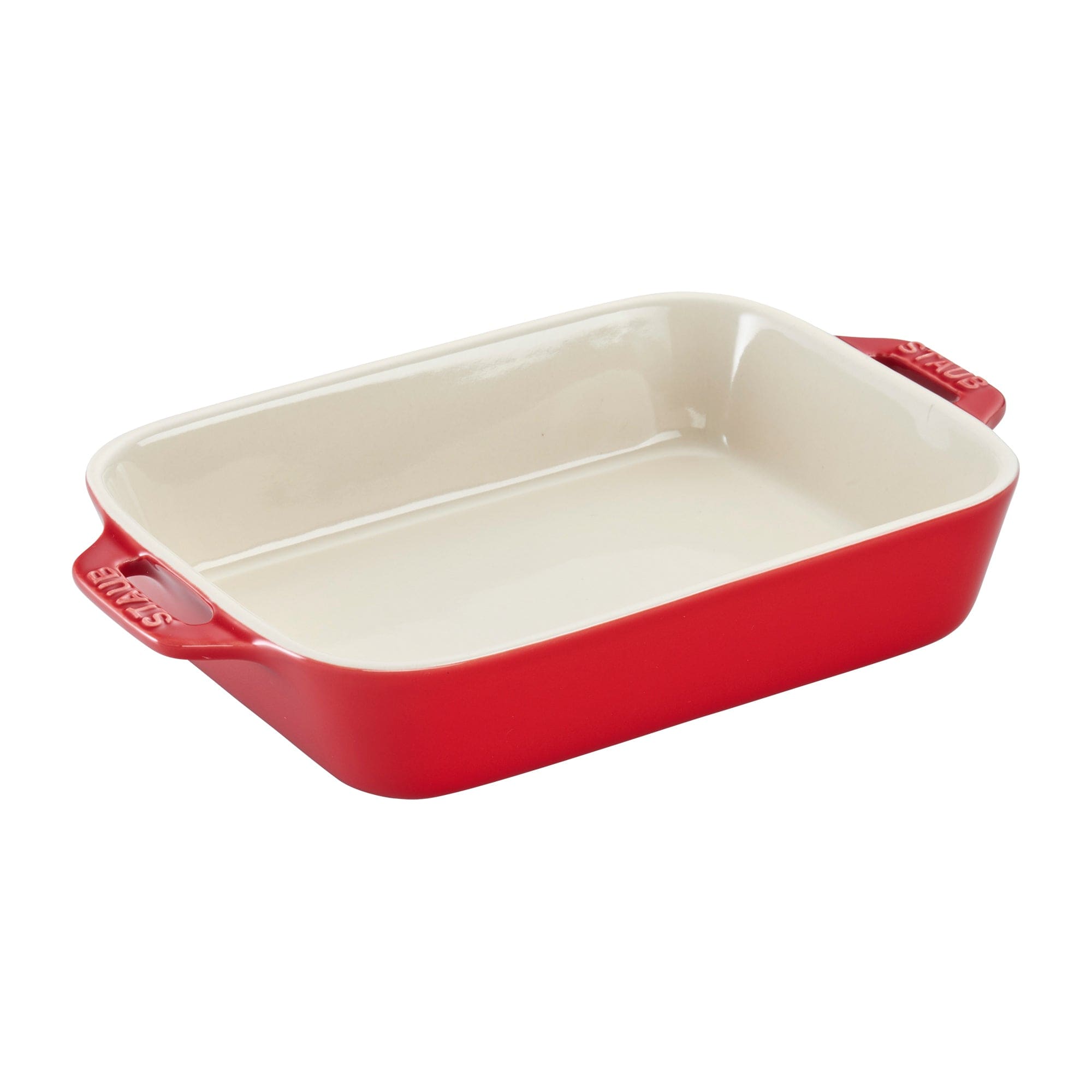 Staub Ceramic 4-pc Baking Pans Set, Casserole Dish with Lid, Brownie Pan, Cherry