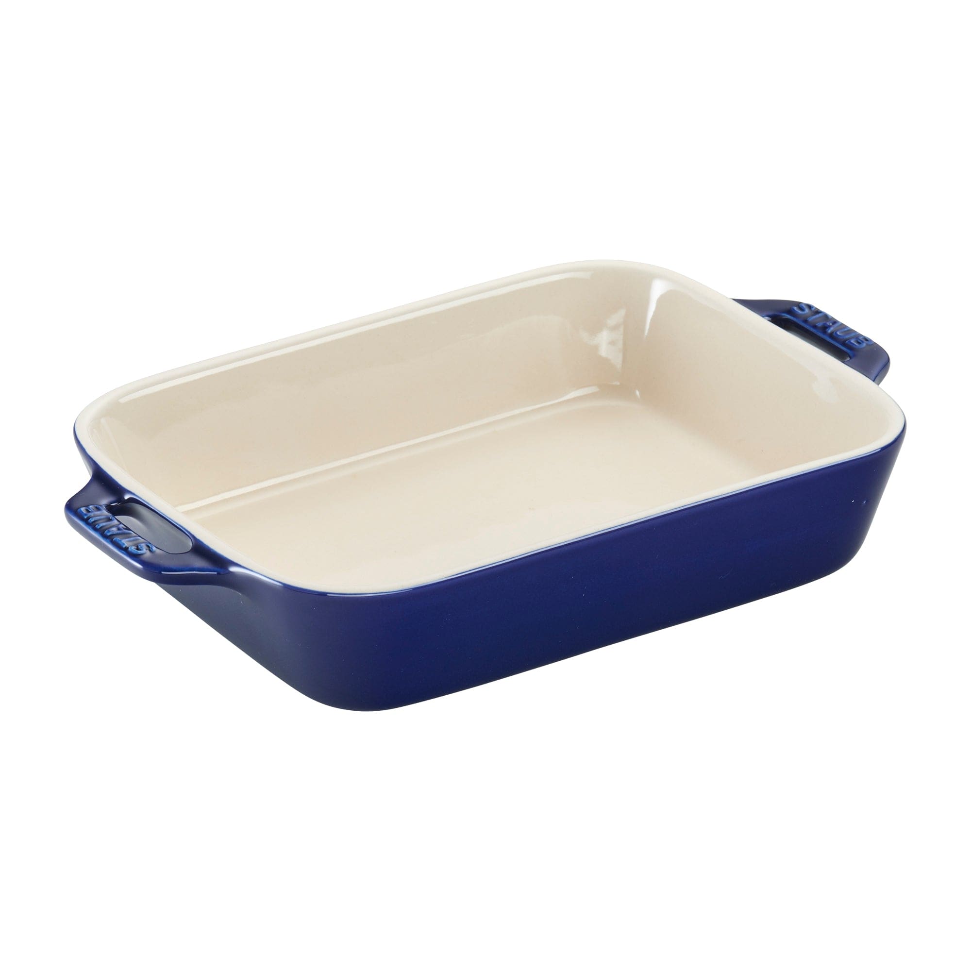 Staub Ceramic 4-pc Baking Pans Set, Casserole Dish with Lid, Brownie Pan, Dark Blue