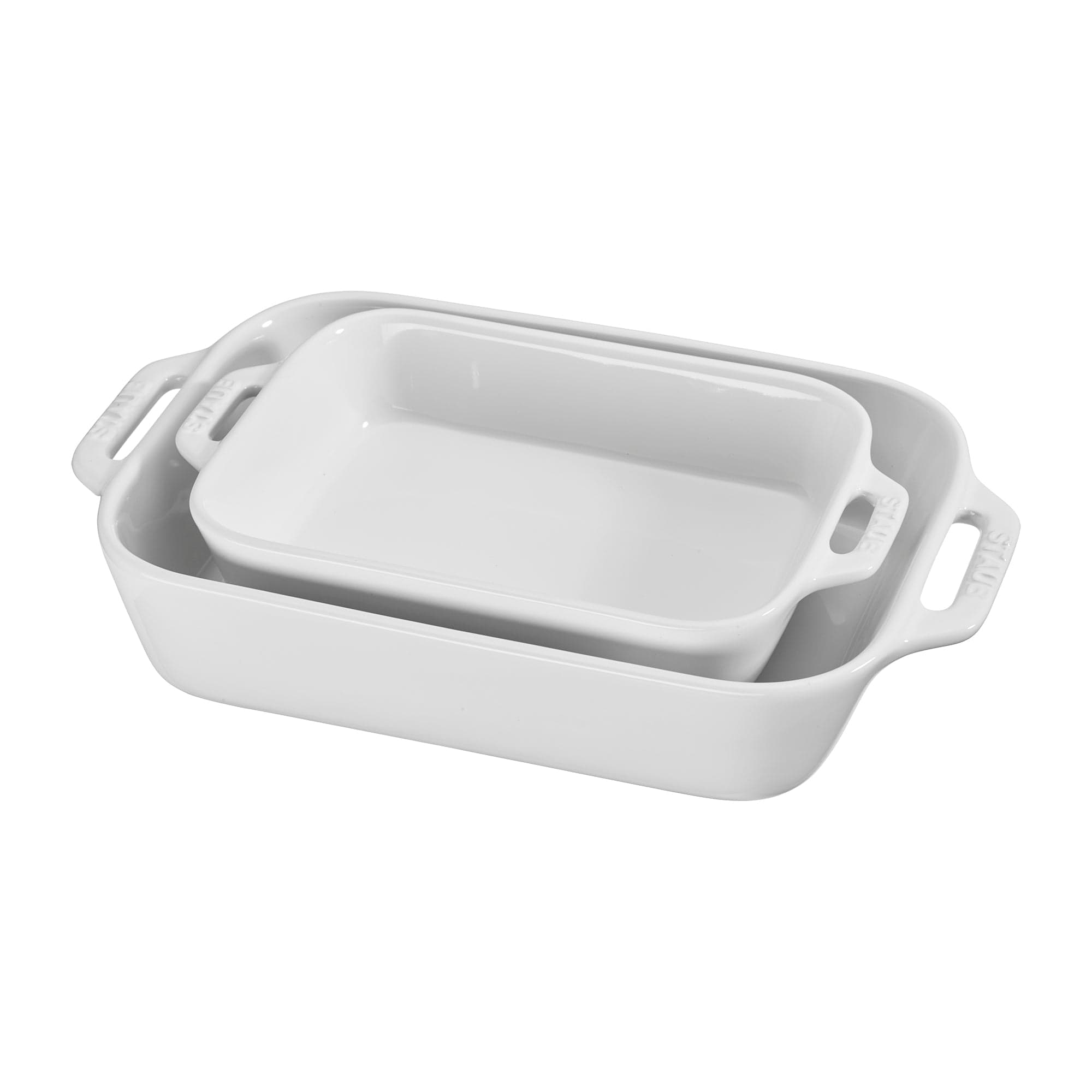 Staub Ceramic 2-pc Rectangular Baking Dish Set - White