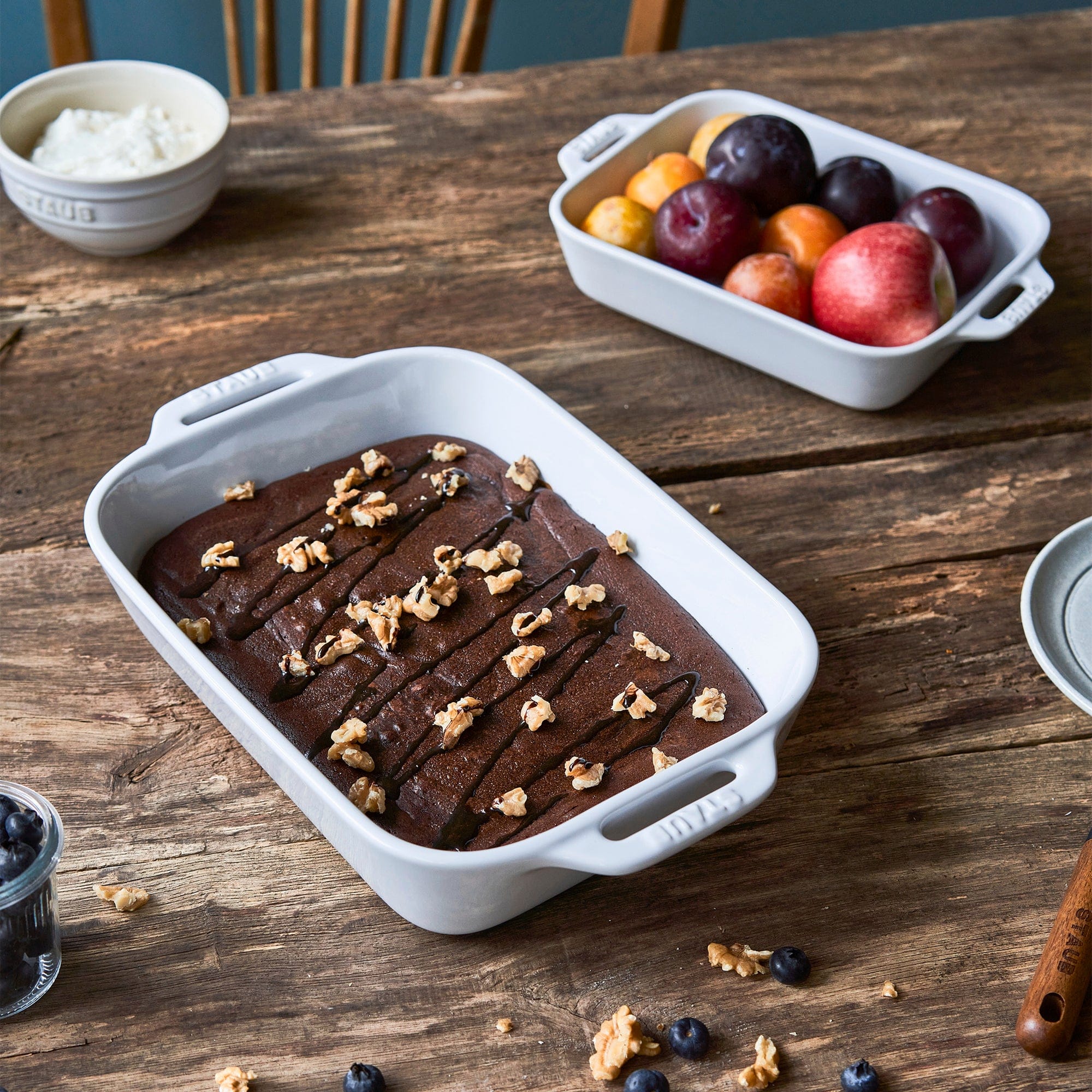 Staub Ceramic 2-pc Rectangular Baking Dish Set - White