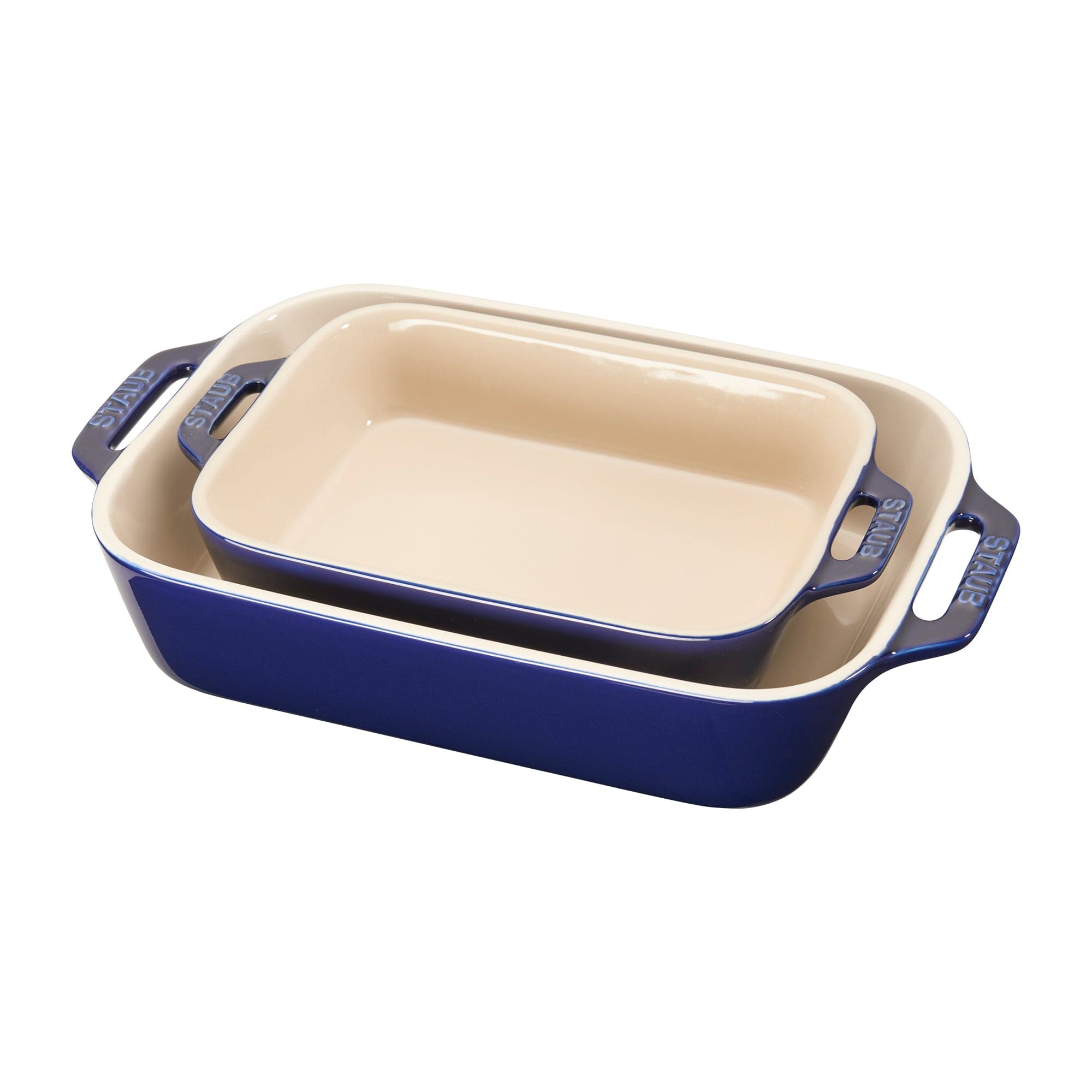 Staub Ceramic 2-pc Rectangular Baking Dish Set - Dark Blue