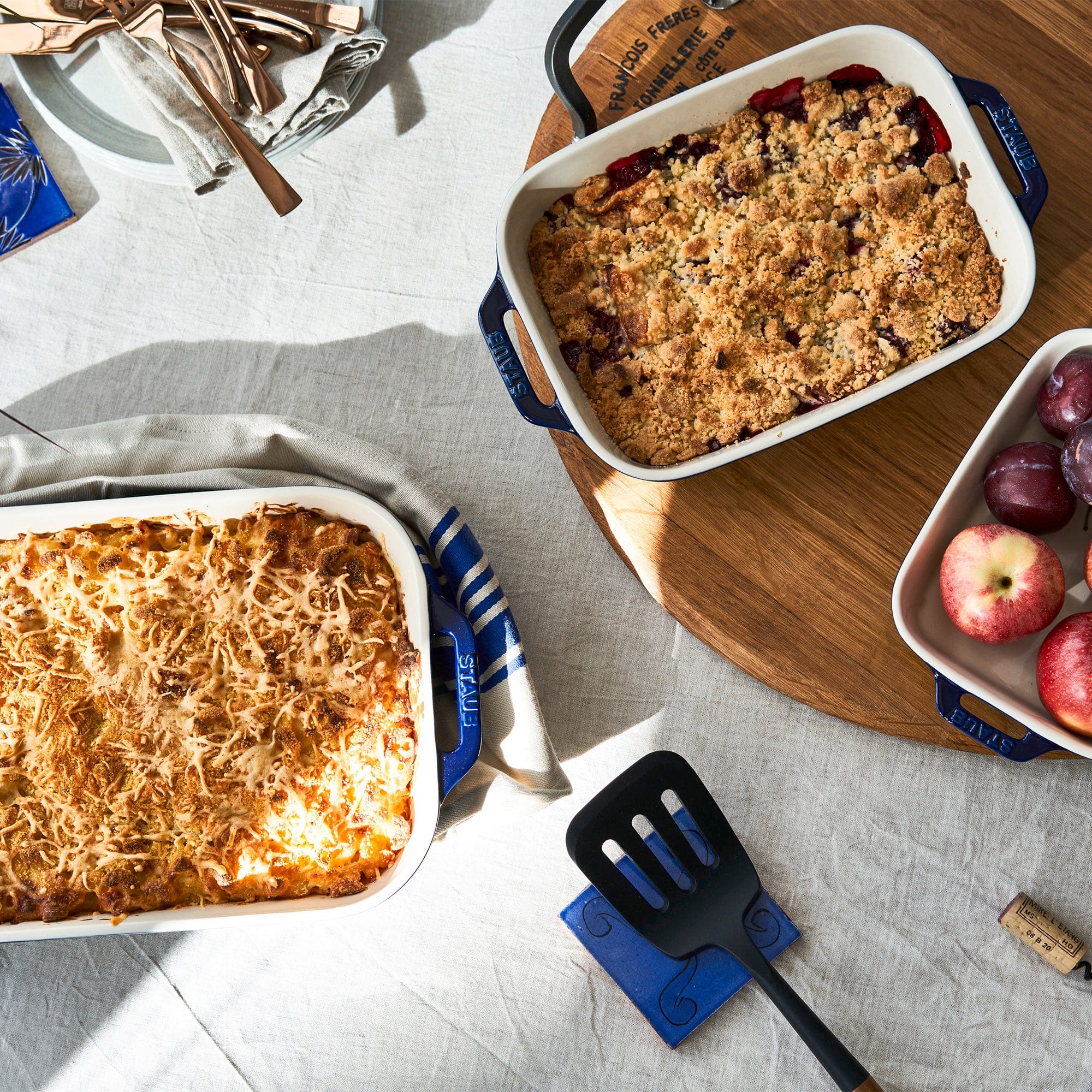 Staub Ceramic 2-pc Rectangular Baking Dish Set - Dark Blue