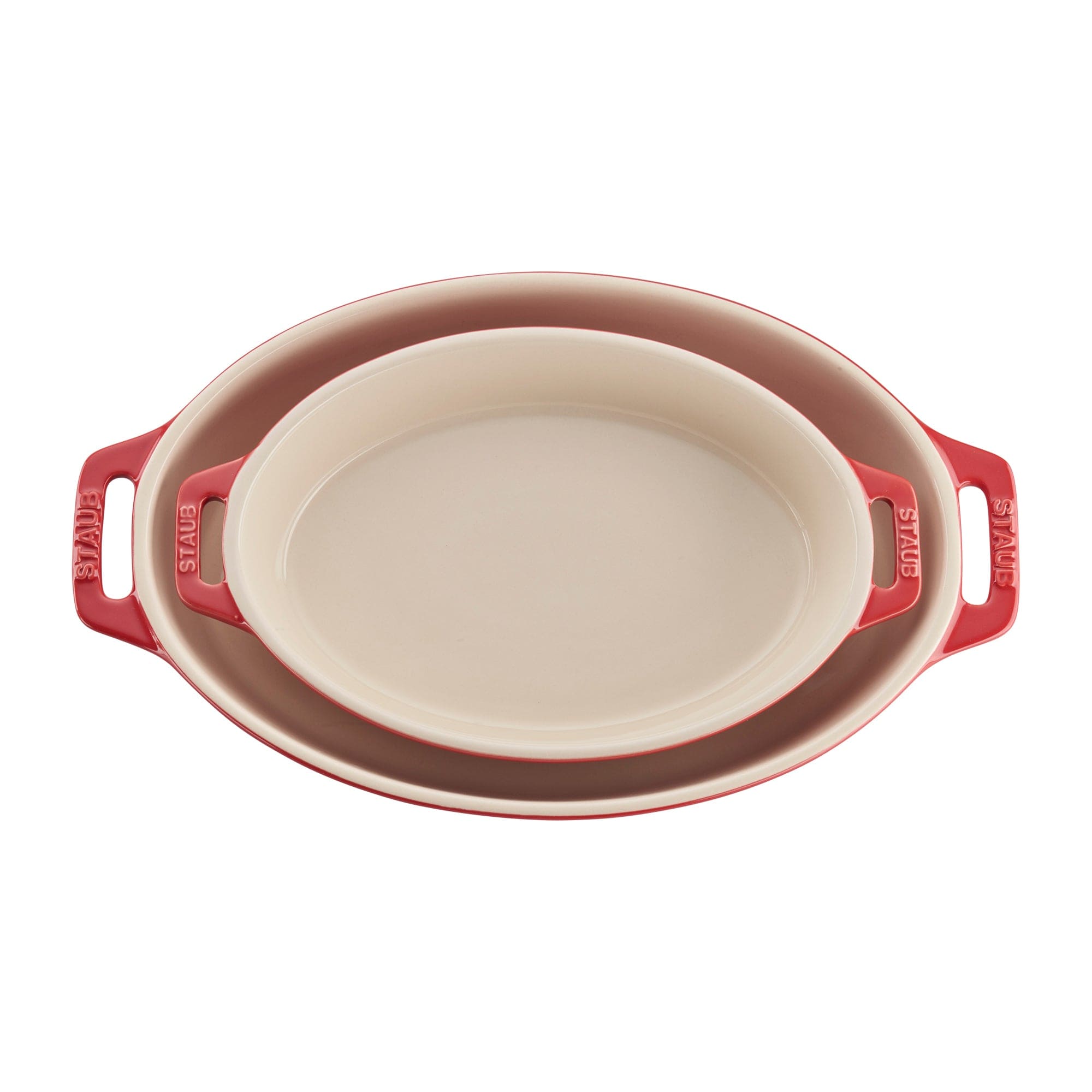 Staub Ceramic 2-pc Oval Baking Dish Set - Cherry