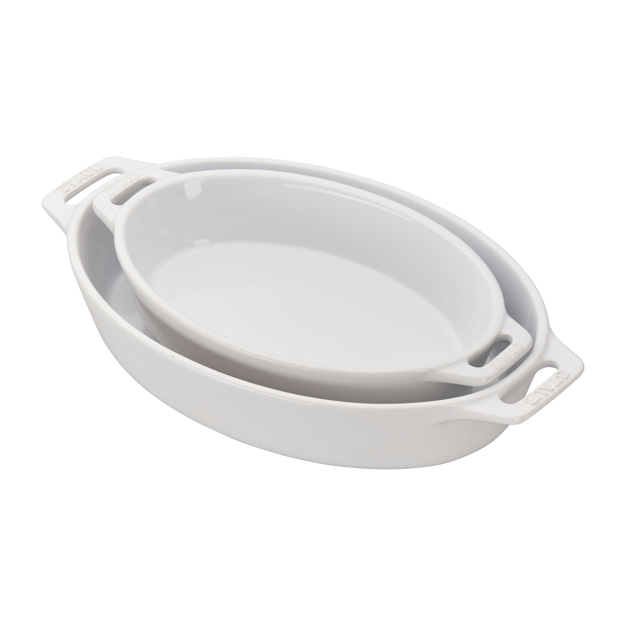 Staub Ceramic 2-pc Oval Baking Dish Set - White