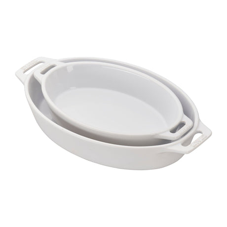Staub Ceramic 2-pc Oval Baking Dish Set - White