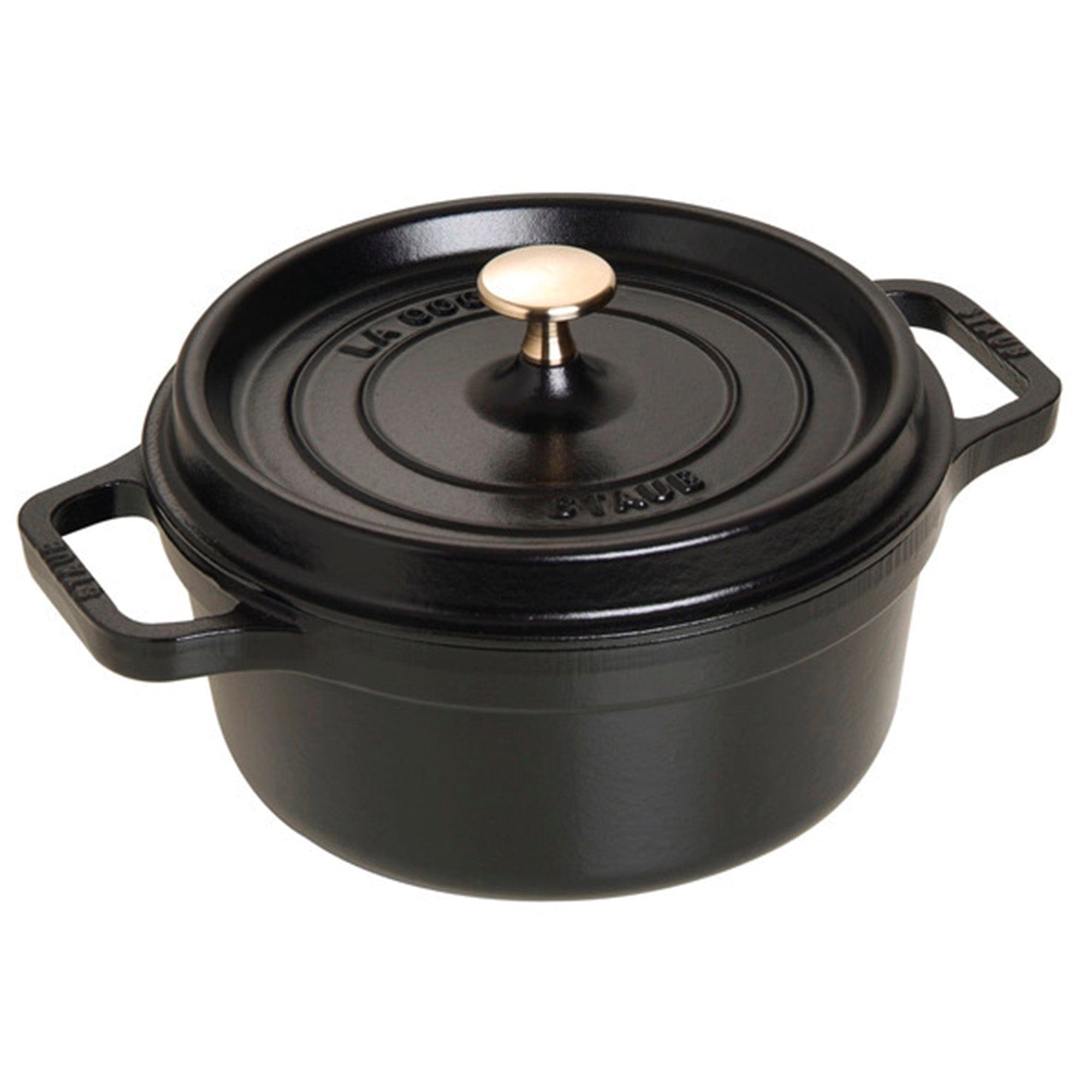 Staub Cast Iron Round Cocotte, Dutch Oven, 2.75-quart, serves 2-3, Made in France, Matte Black