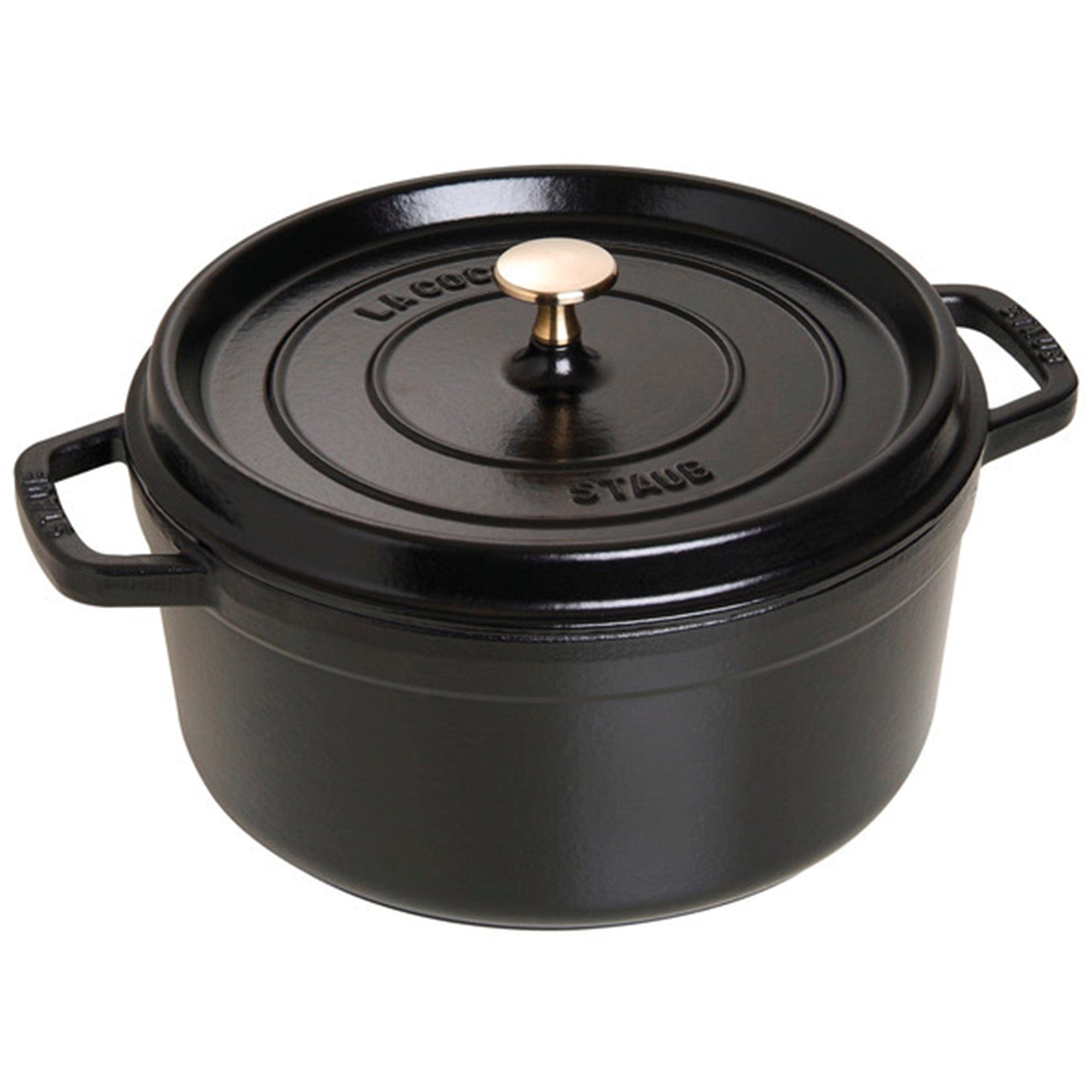 Staub Cast Iron Round Cocotte, Dutch Oven, 5.5-quart, serves 5-6, Made in France, Matte Black