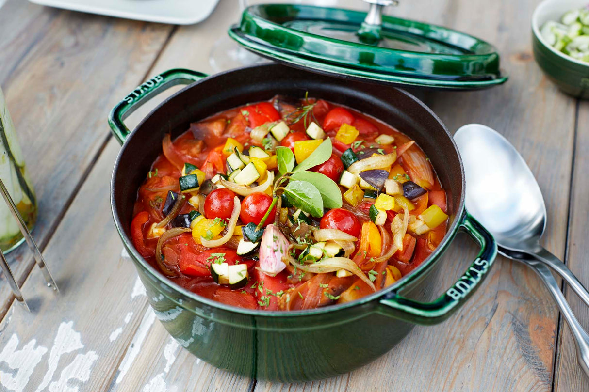 Staub Cast Iron 7-qt Round Cocotte, Dutch Oven - Basil