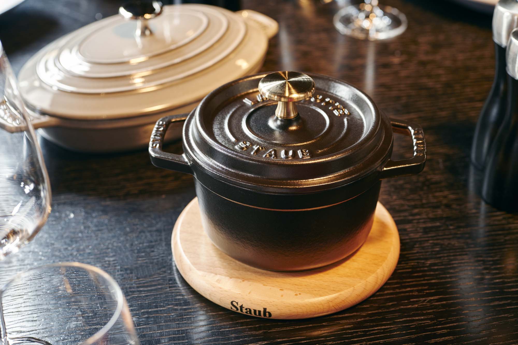 Staub Cast Iron 1.25-qt Round Cocotte - Matte Black