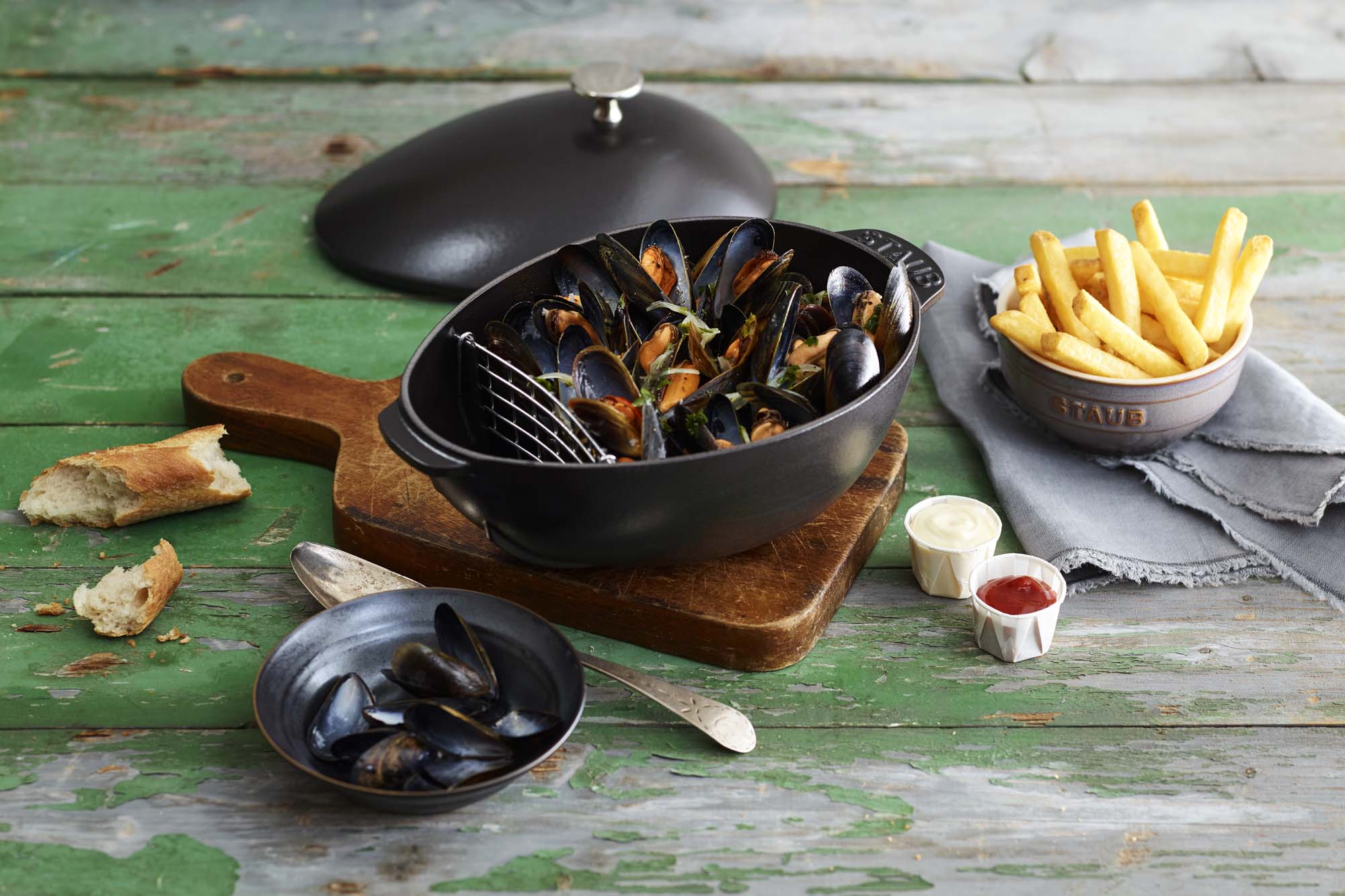 Staub Cast Iron 2-qt Mussel Pot - Matte Black