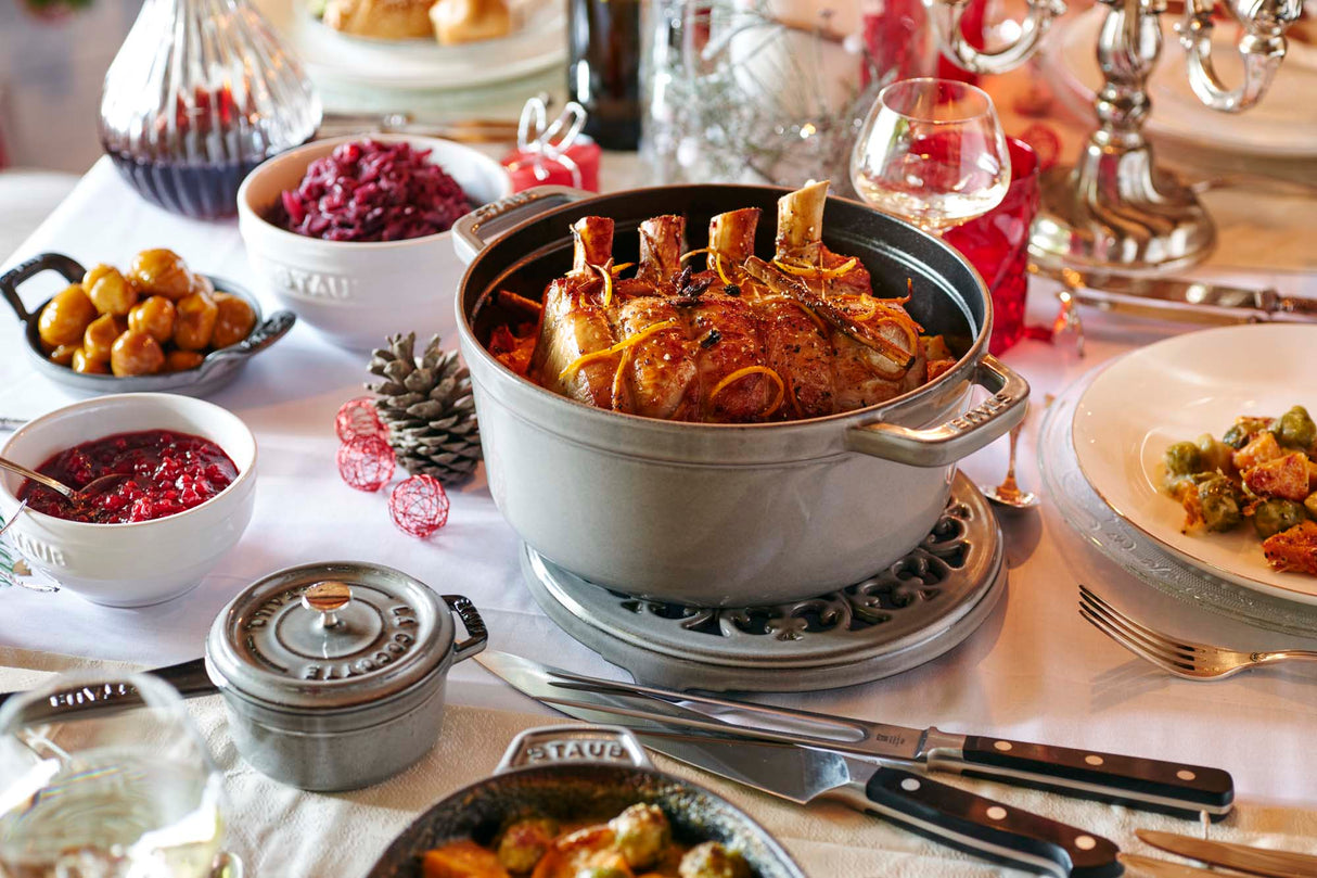 Staub Cast Iron 9-qt Round Cocotte, Dutch Oven - Graphite Grey