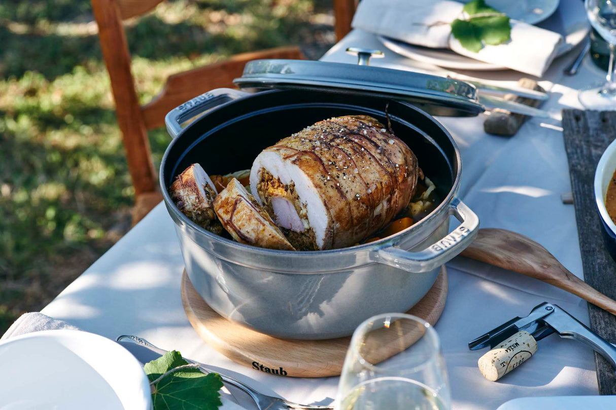 Staub Cast Iron 9-qt Round Cocotte, Dutch Oven - Graphite Grey