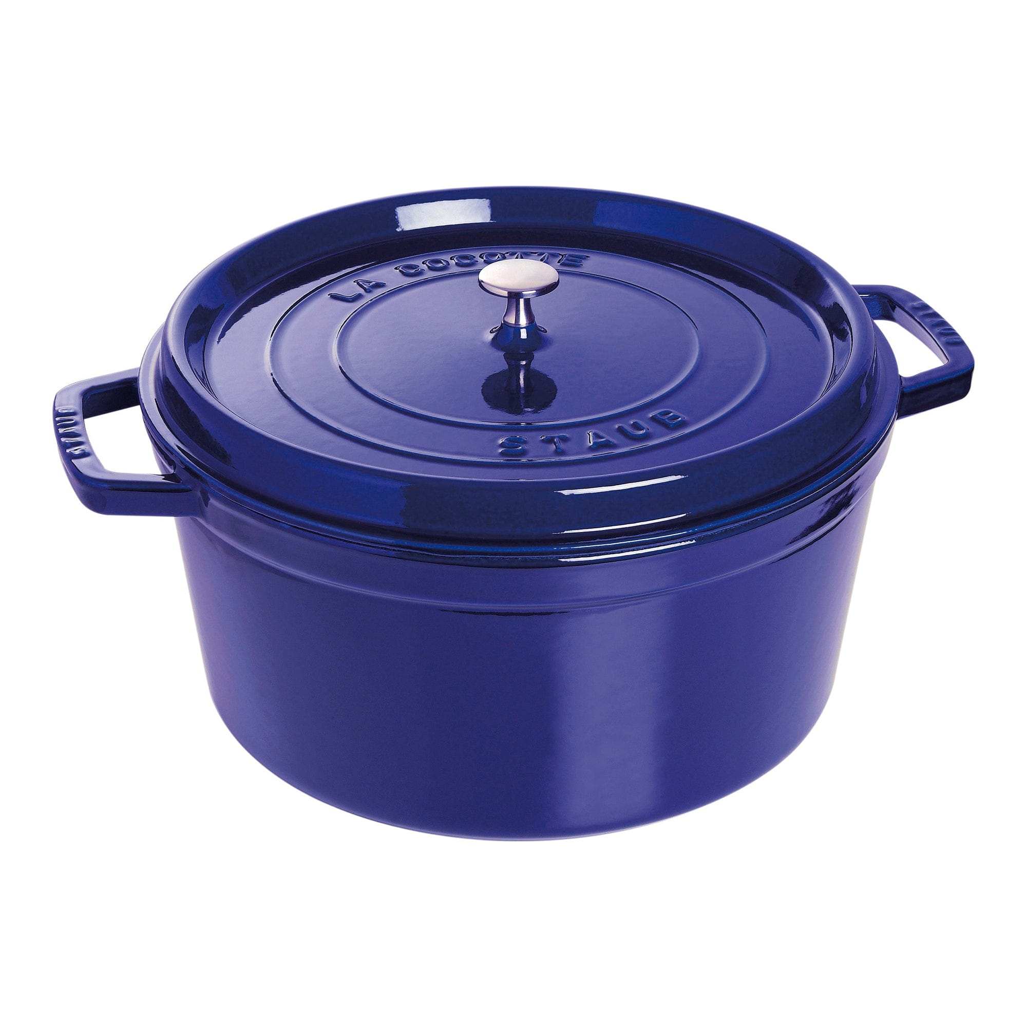 Staub Cast Iron 9-qt Round Cocotte - Dark Blue