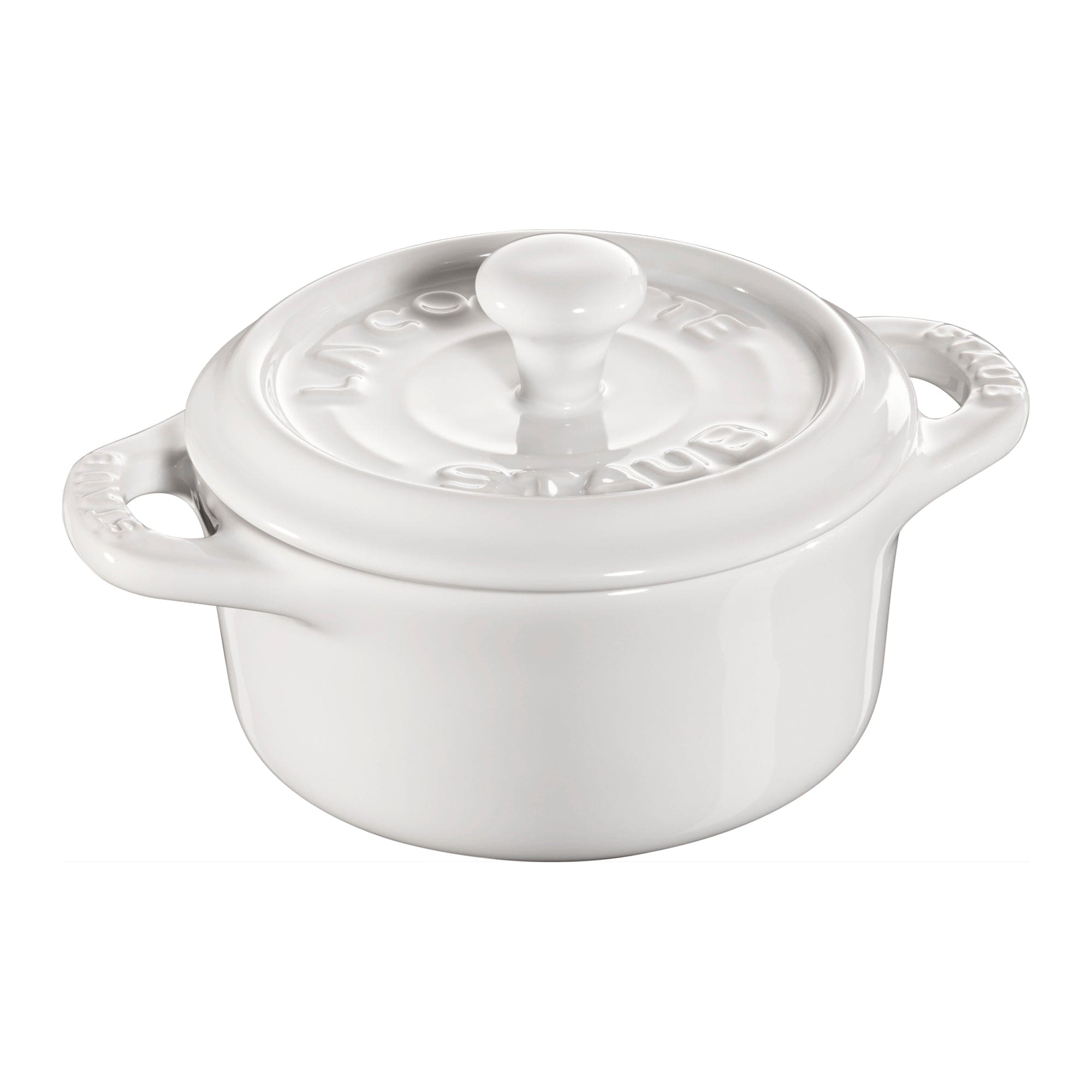 Staub Ceramic 3-pc Mini Round Cocotte Set - White