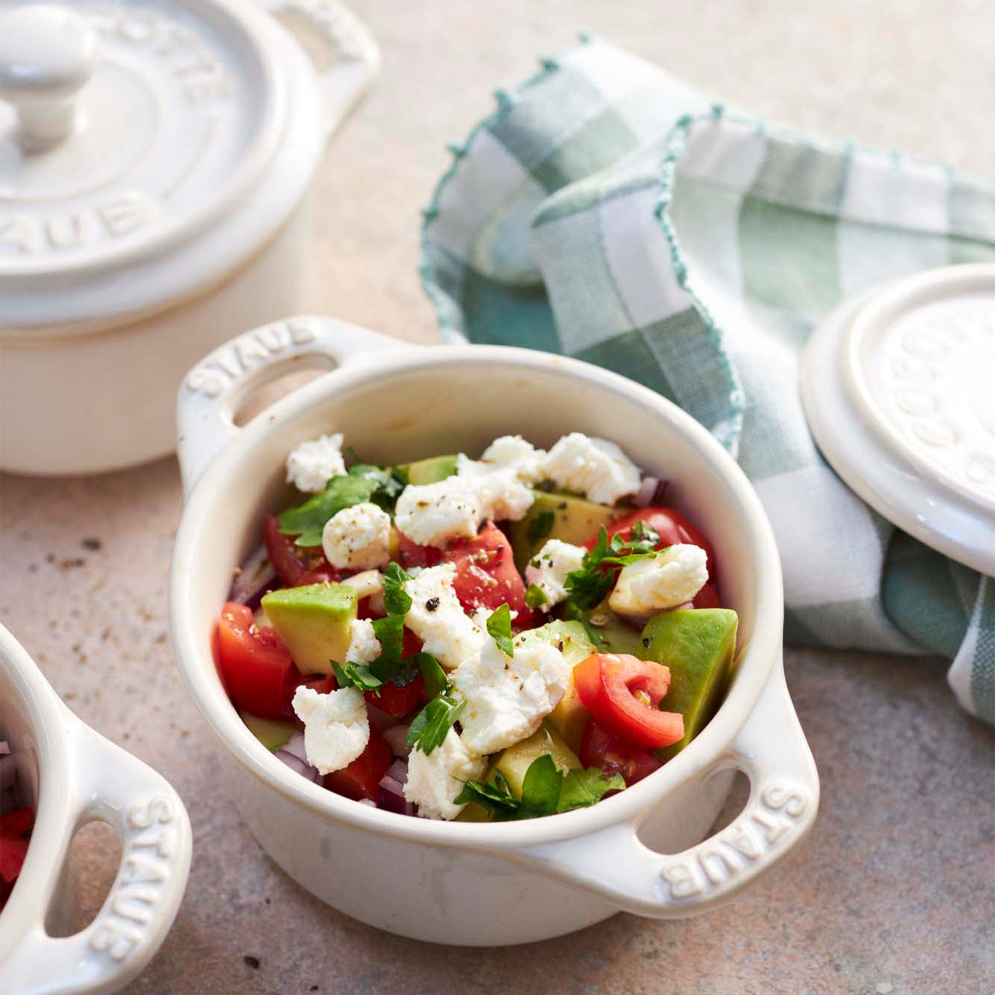 Staub Ceramic 3-pc Mini Round Cocotte Set - White