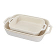 Staub Ceramic 2-pc Rectangular Baking Dish Set - Rustic Ivory