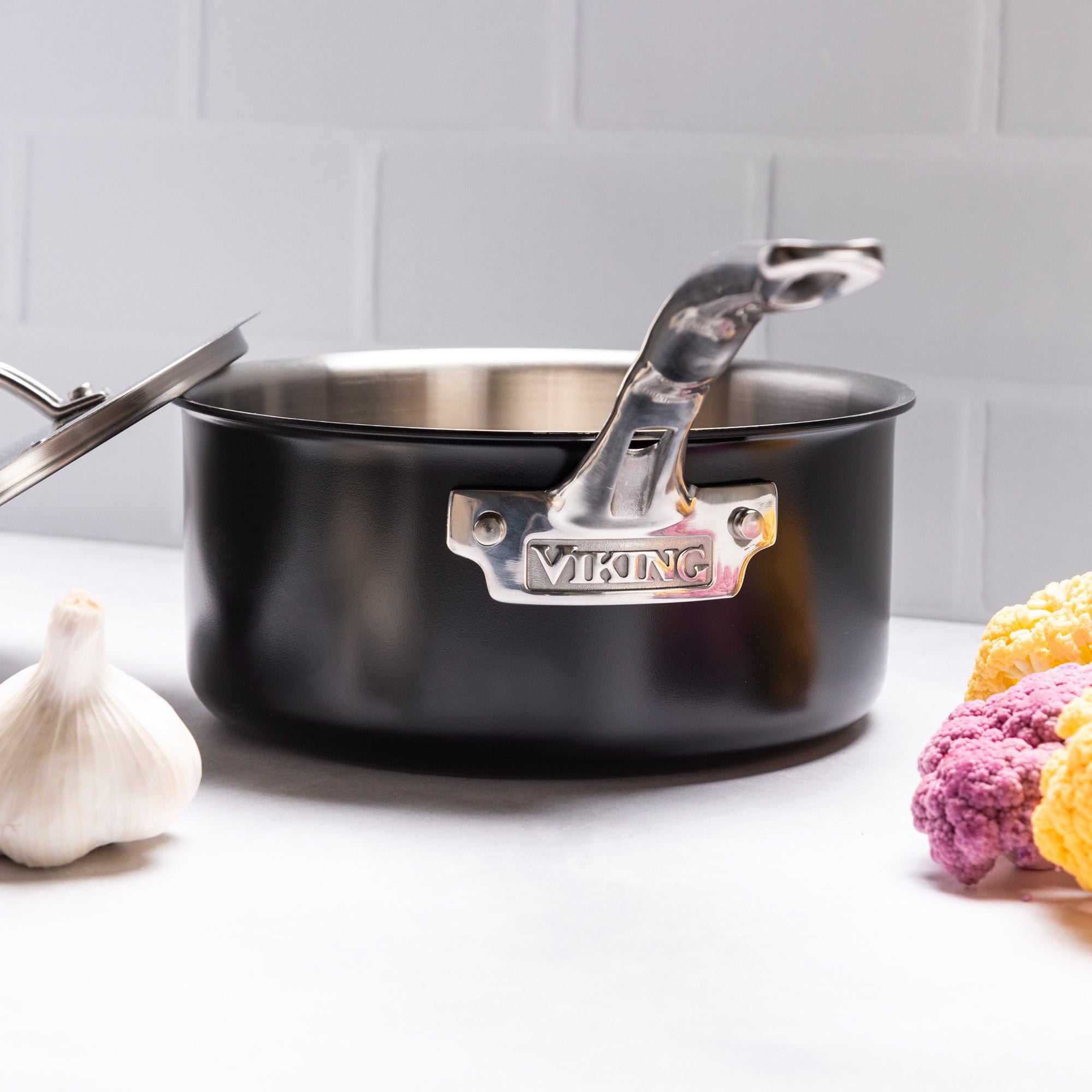 Viking 3-Ply Cast Black 12-pc Cookware Set with Metal Lids