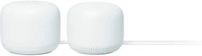 Google Nest WiFi Router with 1 Point, Mesh Wi-Fi Extender, Smart Speaker, Works with Google Home, 3800 Sq. Ft. Coverage Area, 2-Pack, Snow