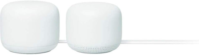 Google Nest WiFi Router with 1 Point, Mesh Wi-Fi Extender, Smart Speaker, Works with Google Home, 3800 Sq. Ft. Coverage Area, 2-Pack, Snow